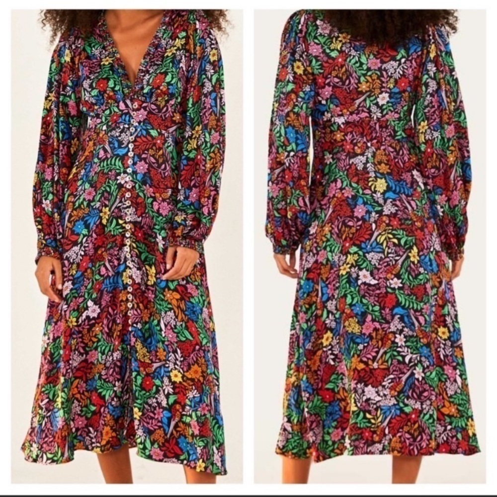 NWT FARM Rio - Tropical Garden Midi Dress